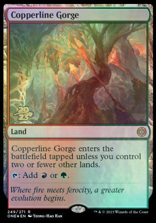 Copperline Gorge [Phyrexia: All Will Be One Prerelease Promos] | Exor Games Truro