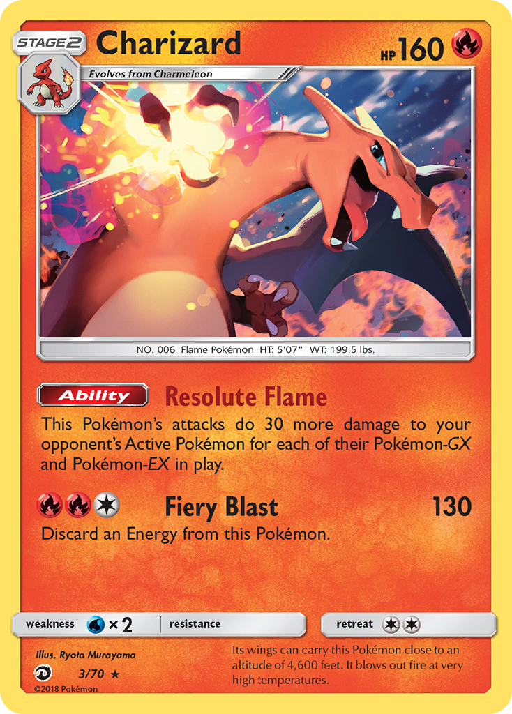 Charizard (3/70) [Sun & Moon: Dragon Majesty] | Exor Games Truro