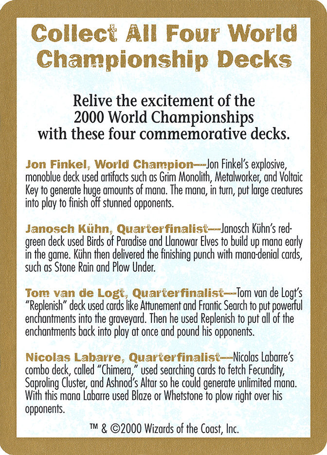 2000 World Championships Ad [World Championship Decks 2000] | Exor Games Truro