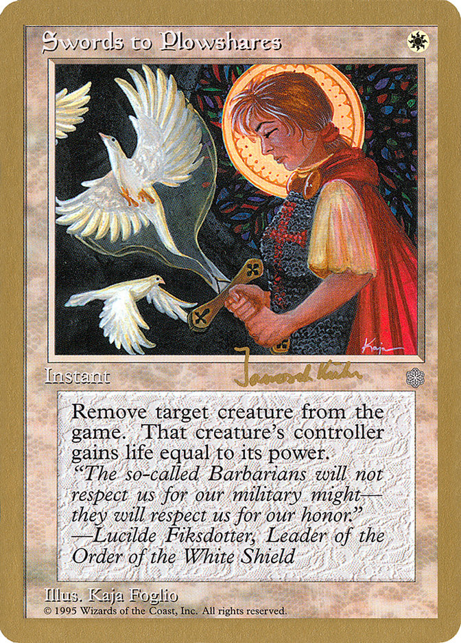 Swords to Plowshares (Janosch Kuhn) [World Championship Decks 1997] | Exor Games Truro