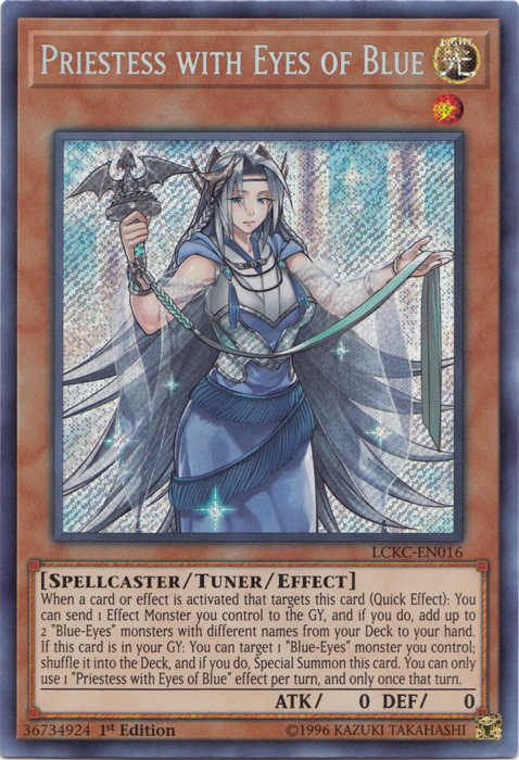 Priestess with Eyes of Blue [LCKC-EN016] Secret Rare | Exor Games Truro