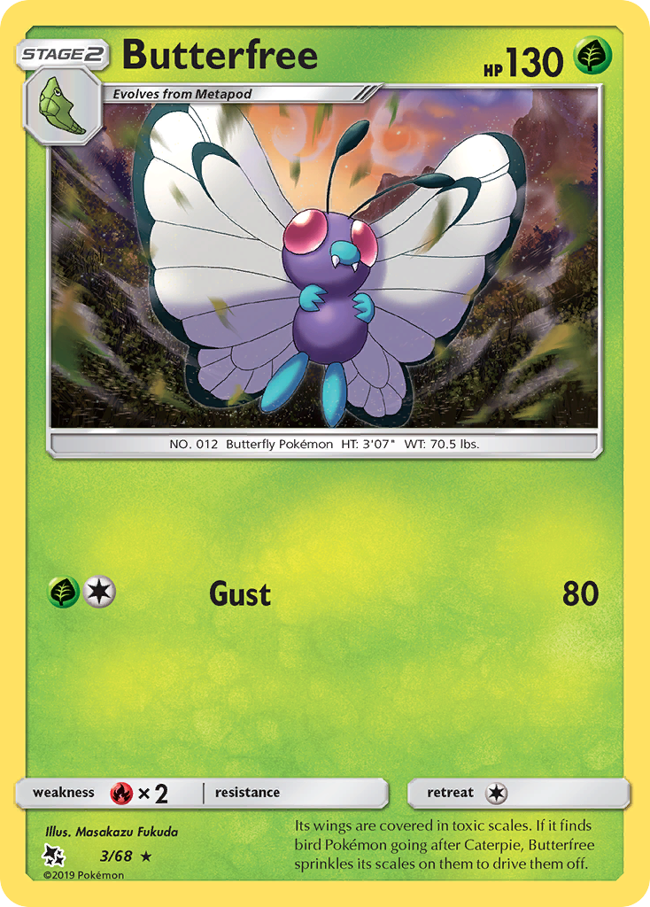 Butterfree (3/68) [Sun & Moon: Hidden Fates] | Exor Games Truro