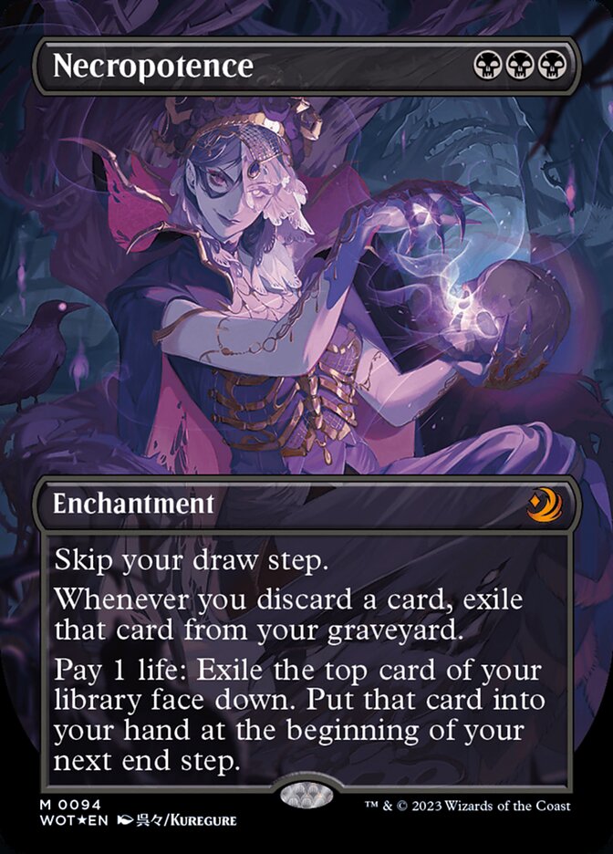 Necropotence (Anime Borderless) (Confetti Foil) [Wilds of Eldraine: Enchanting Tales] | Exor Games Truro