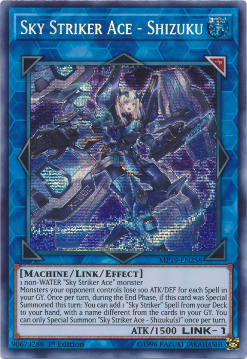 Sky Striker Ace - Shizuku [MP19-EN258] Prismatic Secret Rare | Exor Games Truro