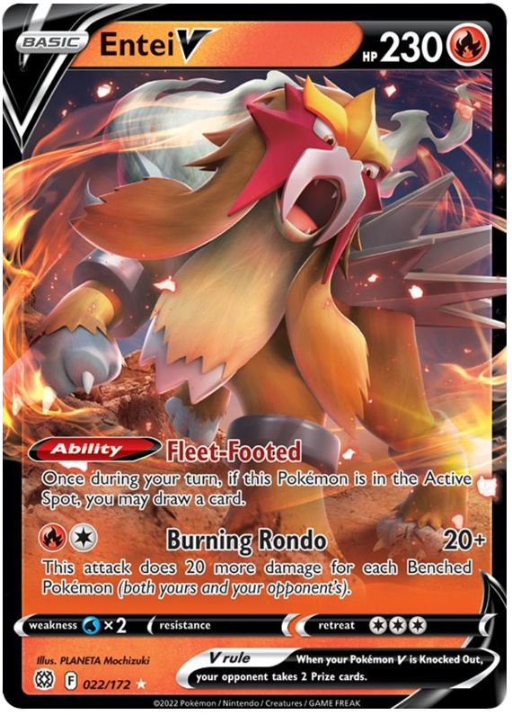 Entei V (022/172) [Sword & Shield: Brilliant Stars] | Exor Games Truro