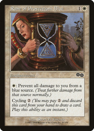 Rune of Protection: Blue [Urza's Saga] | Exor Games Truro