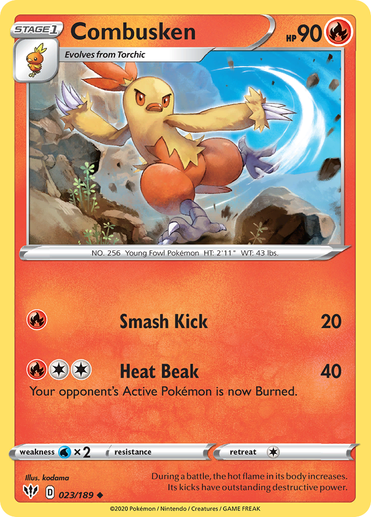 Combusken (023/189) [Sword & Shield: Darkness Ablaze] | Exor Games Truro