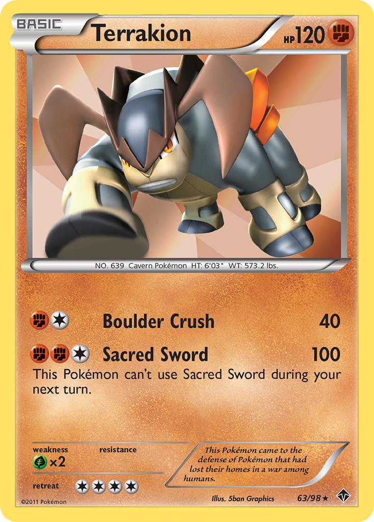 Terrakion (63/98) [Black & White: Emerging Powers] | Exor Games Truro