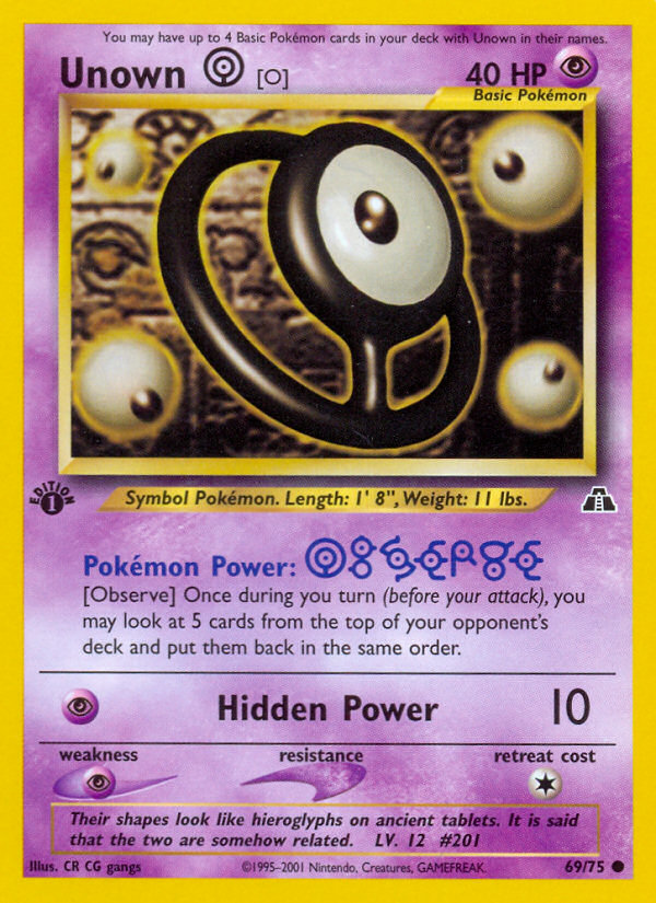 Unown [O] (69/75) [Neo Discovery 1st Edition] | Exor Games Truro