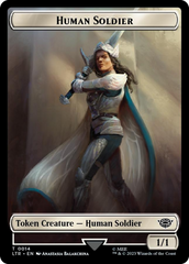 Human Soldier (0014) // Food (0023) Double-Sided Token (Surge Foil) [The Lord of the Rings: Tales of Middle-Earth Tokens] | Exor Games Truro