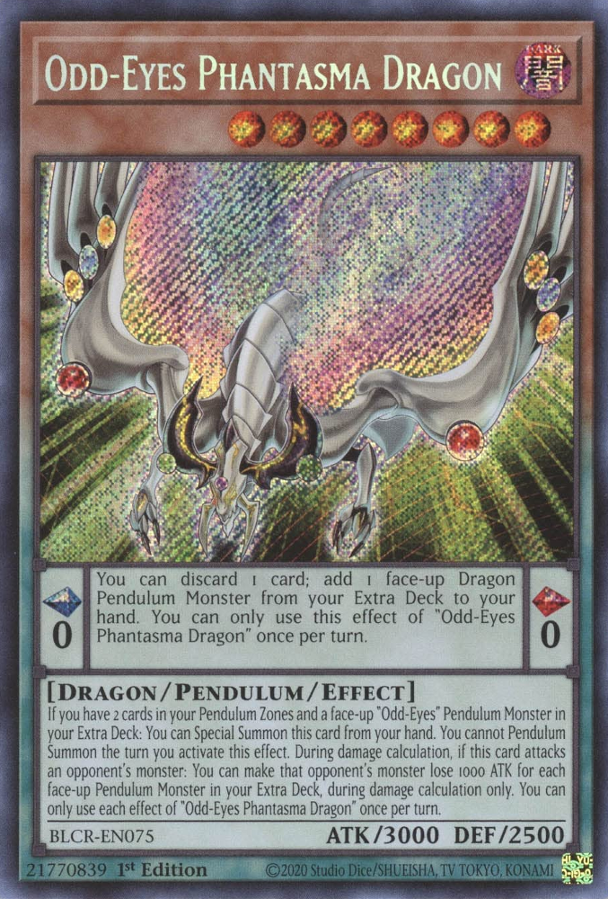 Odd-Eyes Phantasma Dragon [BLCR-EN075] Secret Rare | Exor Games Truro