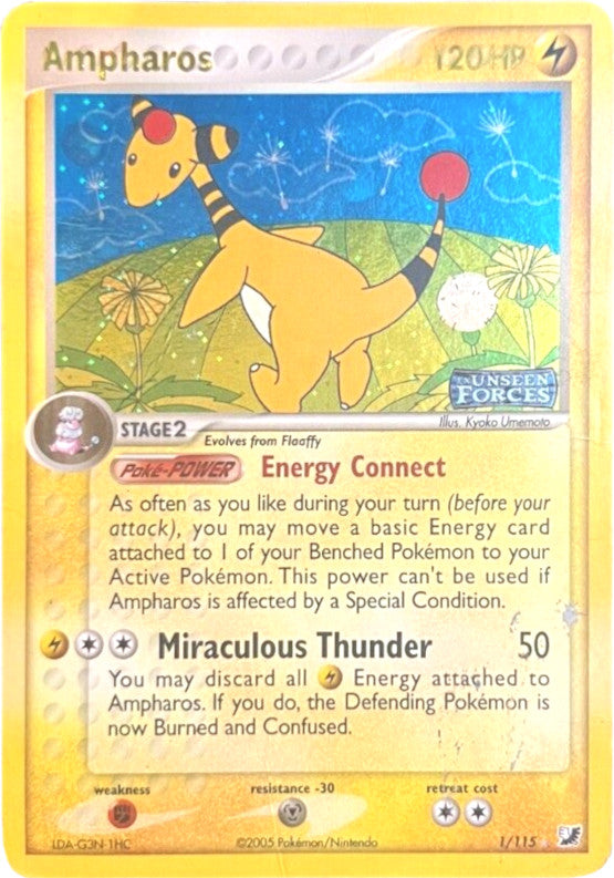 Ampharos (1/115) (Stamped) [EX: Unseen Forces] | Exor Games Truro