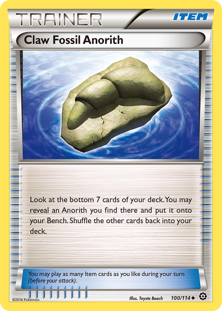 Claw Fossil Anorith (100/114) [XY: Steam Siege] | Exor Games Truro