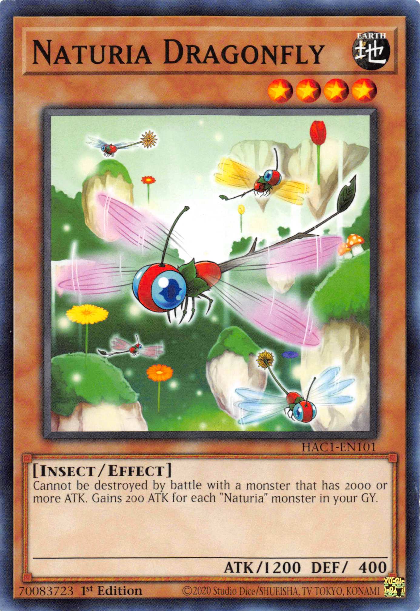 Naturia Dragonfly (Duel Terminal) [HAC1-EN101] Parallel Rare | Exor Games Truro