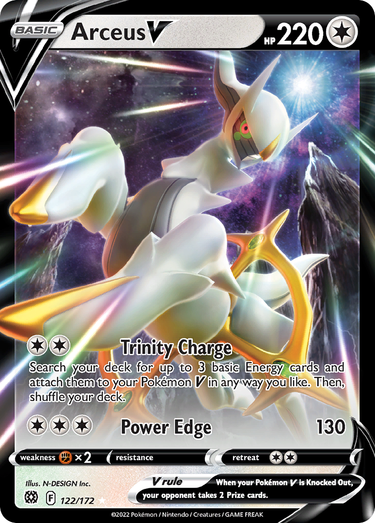 Arceus V (122/172) (Metal Card) [Sword & Shield: Brilliant Stars] | Exor Games Truro