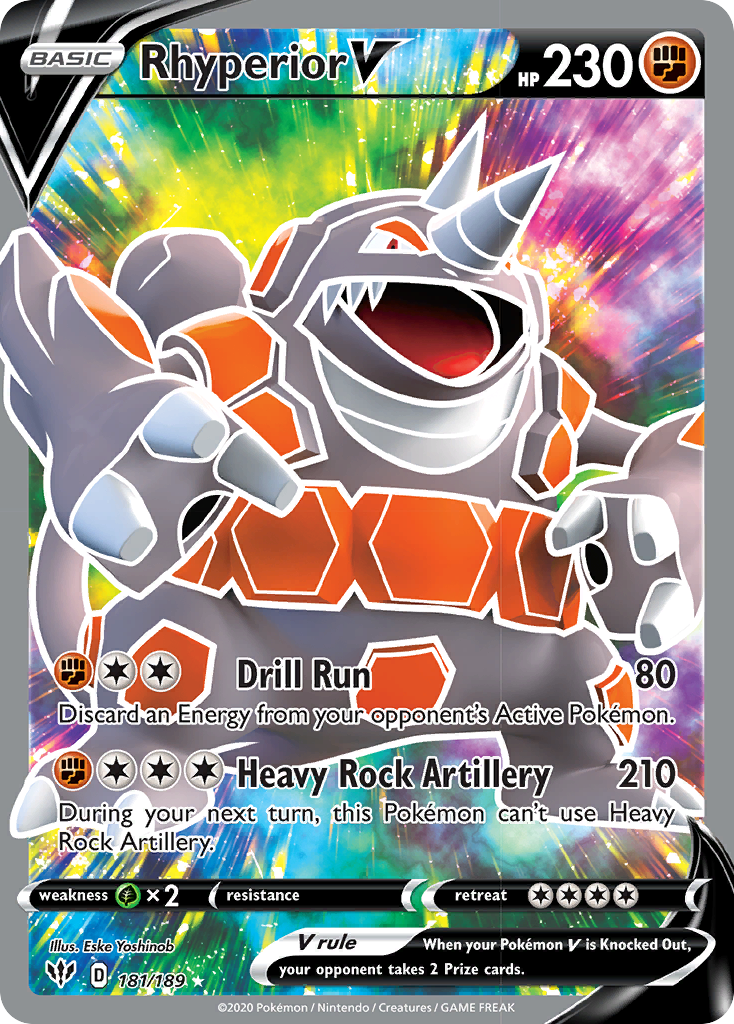 Rhyperior V (181/189) [Sword & Shield: Darkness Ablaze] | Exor Games Truro