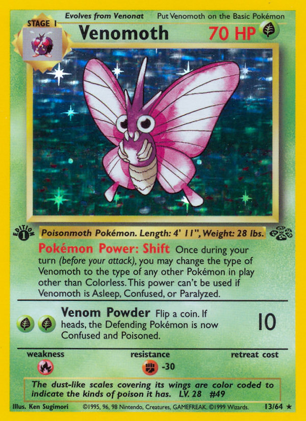 Venomoth (13/64) [Jungle 1st Edition] | Exor Games Truro