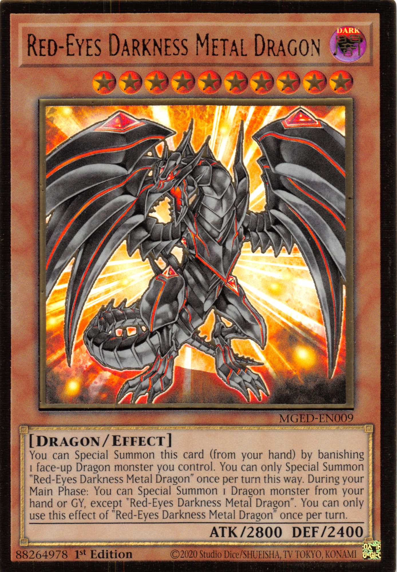 Red-Eyes Darkness Metal Dragon [MGED-EN009] Gold Rare | Exor Games Truro