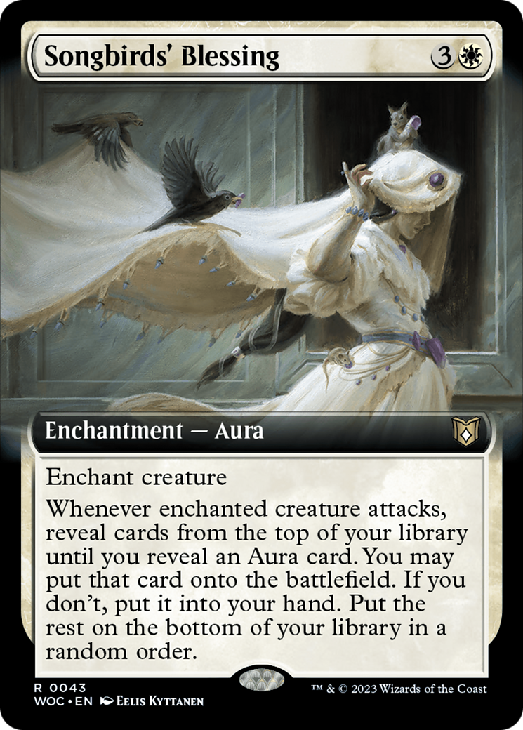 Songbirds' Blessing (Extended Art) [Wilds of Eldraine Commander] | Exor Games Truro