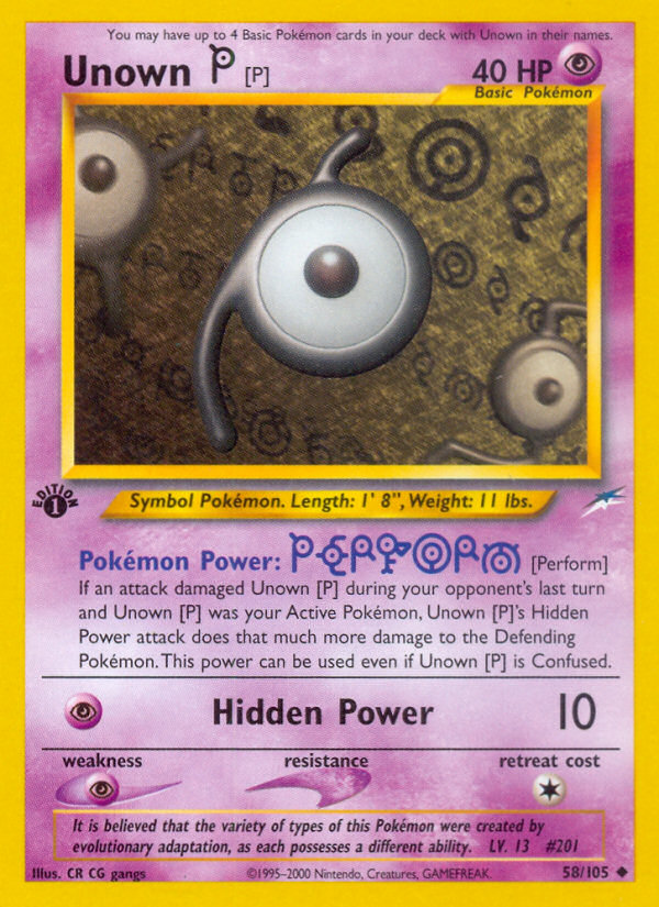 Unown [P] (58/105) [Neo Destiny 1st Edition] | Exor Games Truro