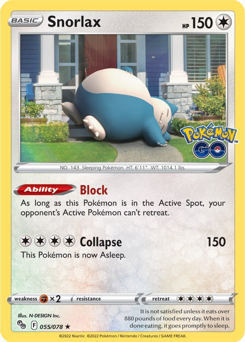 Snorlax (055/078) [Pokémon GO] | Exor Games Truro