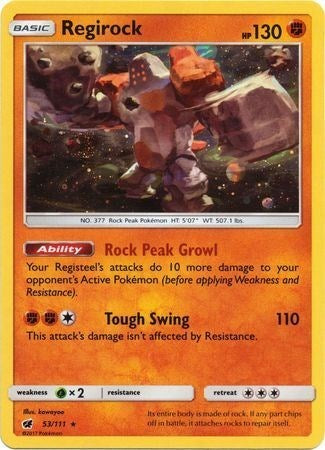 Regirock (53/111) (Cosmos Holo) [Sun & Moon: Crimson Invasion] | Exor Games Truro