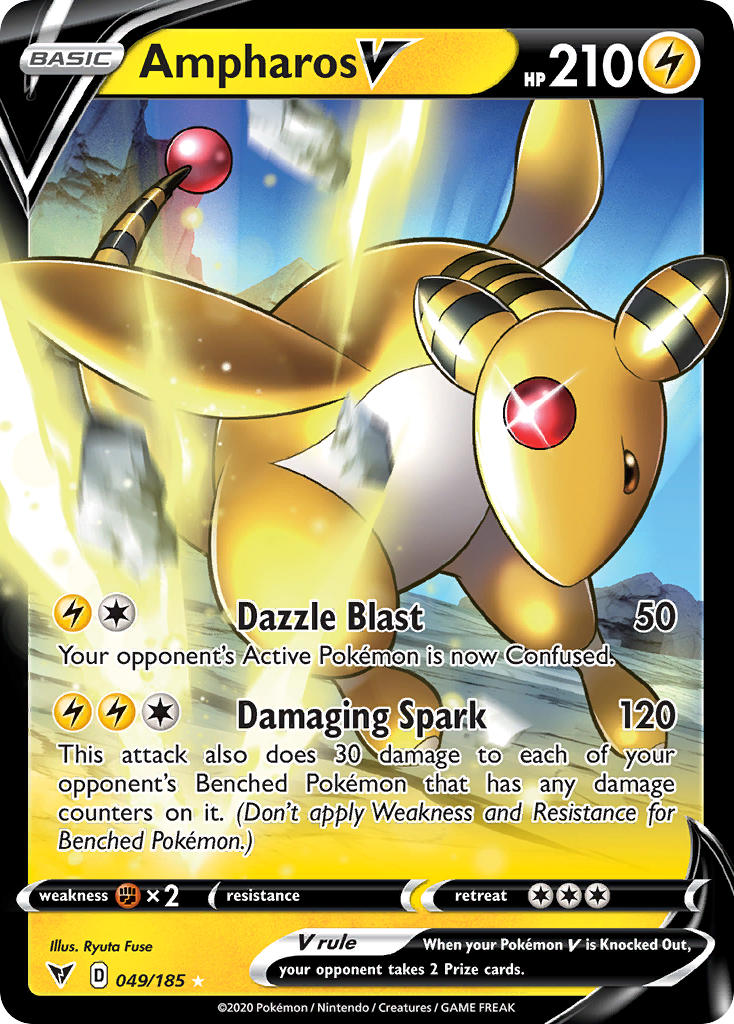 Ampharos V (049/185) [Sword & Shield: Vivid Voltage] | Exor Games Truro