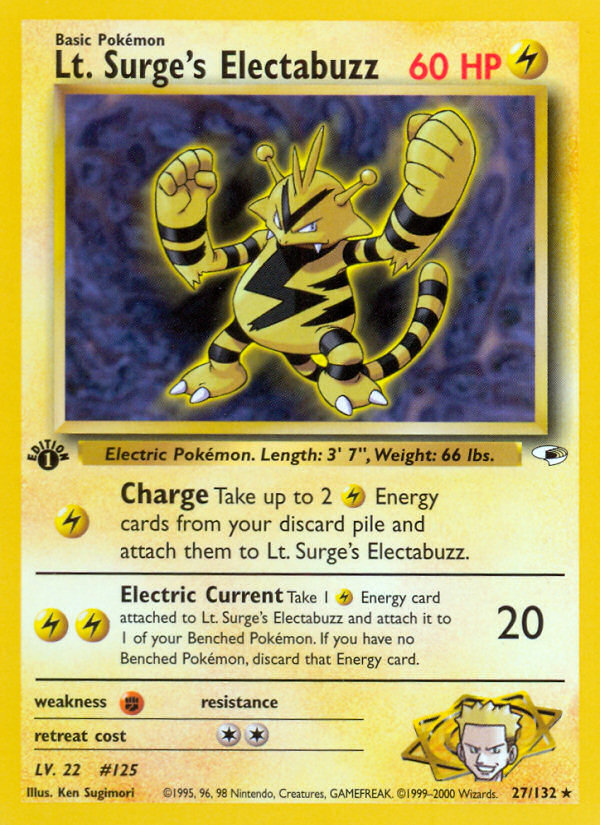 Lt. Surge's Electabuzz (27/132) [Gym Heroes 1st Edition] | Exor Games Truro