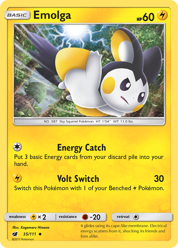 Emolga (35/111) [Sun & Moon: Crimson Invasion] | Exor Games Truro