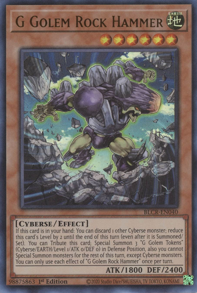 G Golem Rock Hammer [BLCR-EN040] Ultra Rare | Exor Games Truro