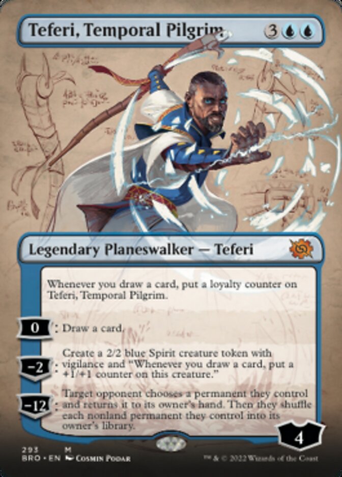 Teferi, Temporal Pilgrim (Borderless Alternate Art) [The Brothers' War] | Exor Games Truro