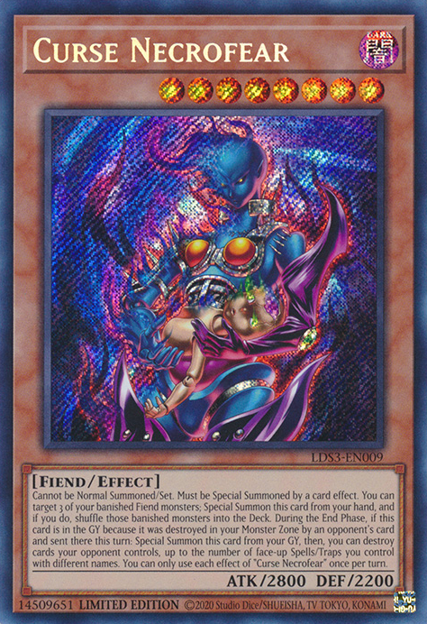 Curse Necrofear [LDS3-EN009] Secret Rare | Exor Games Truro