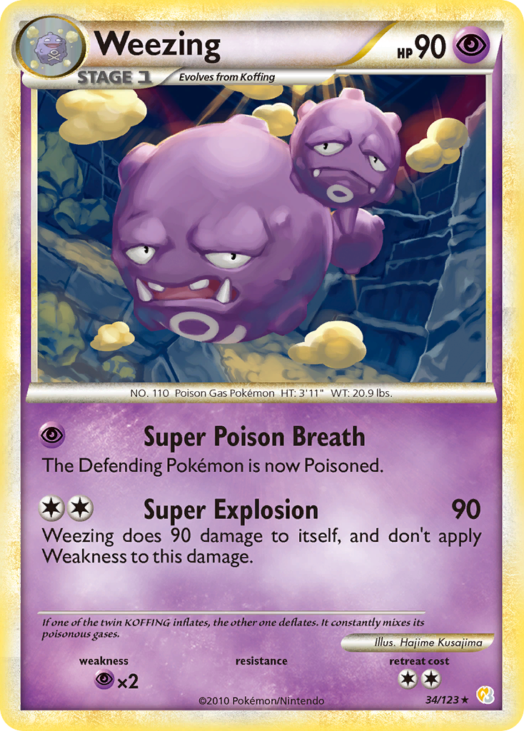 Weezing (34/123) [HeartGold & SoulSilver: Base Set] | Exor Games Truro