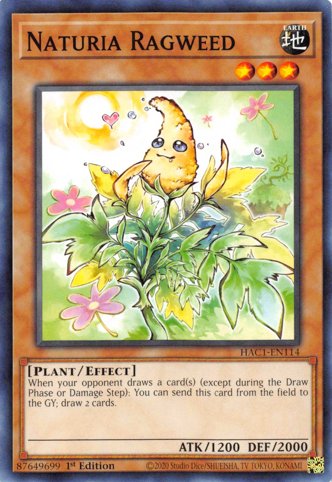 Naturia Ragweed (Duel Terminal) [HAC1-EN114] Parallel Rare | Exor Games Truro