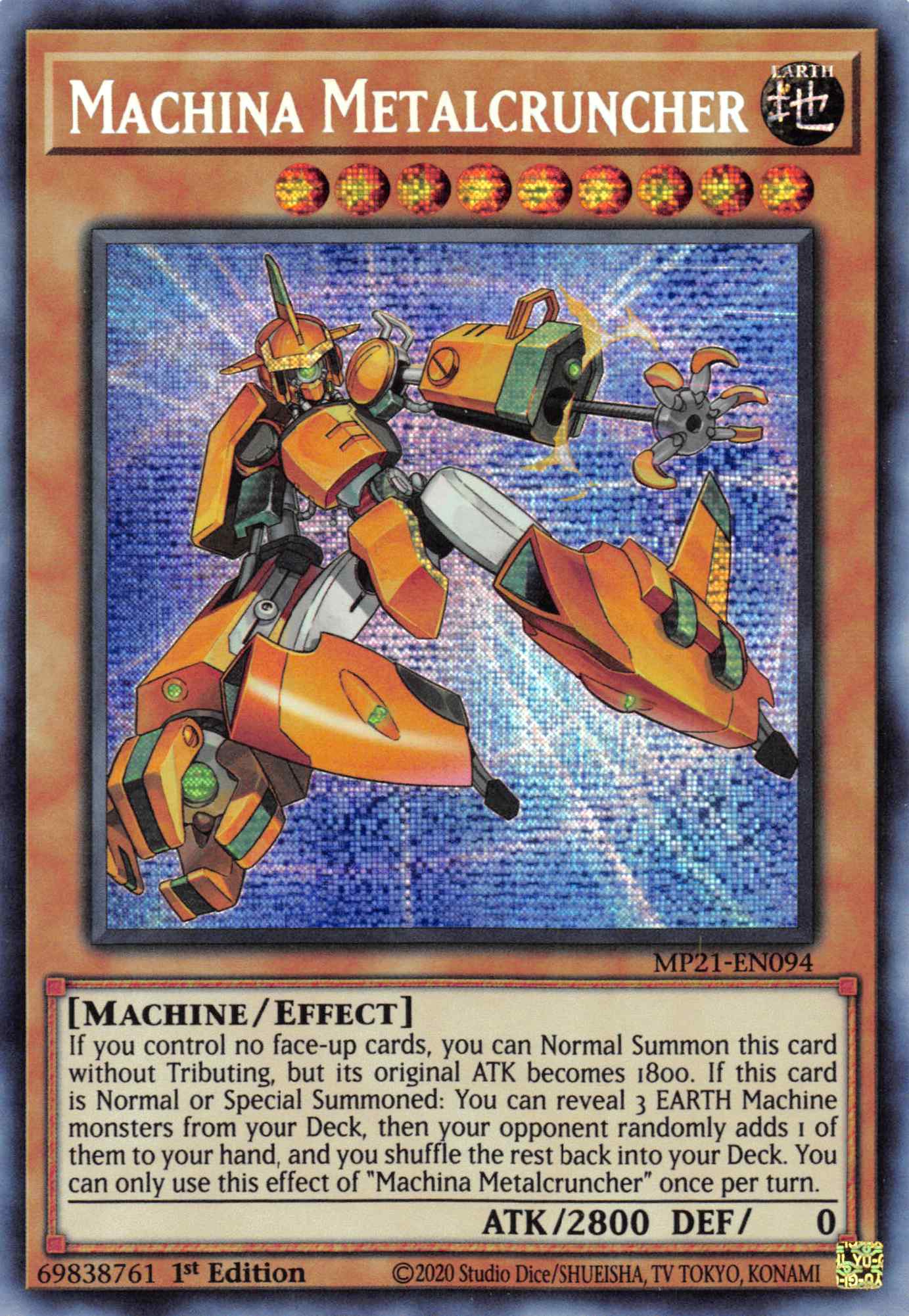 Machina Metalcruncher [MP21-EN094] Prismatic Secret Rare | Exor Games Truro