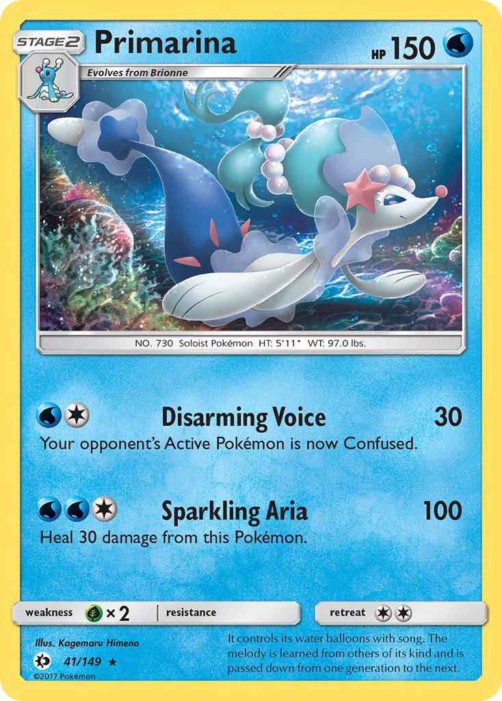 Primarina (41/149) (Theme Deck Exclusive) [Sun & Moon: Base Set] | Exor Games Truro