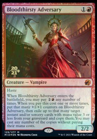 Bloodthirsty Adversary [Innistrad: Midnight Hunt Prerelease Promos] | Exor Games Truro