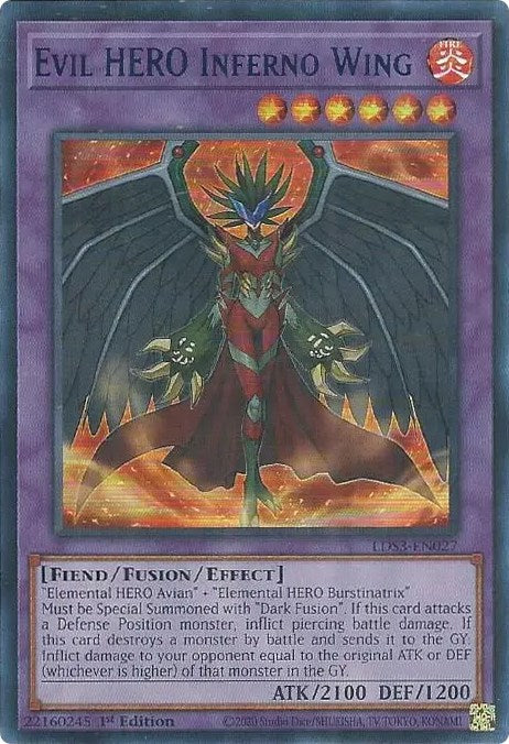 Evil HERO Inferno Wing (Blue) [LDS3-EN027] Ultra Rare | Exor Games Truro
