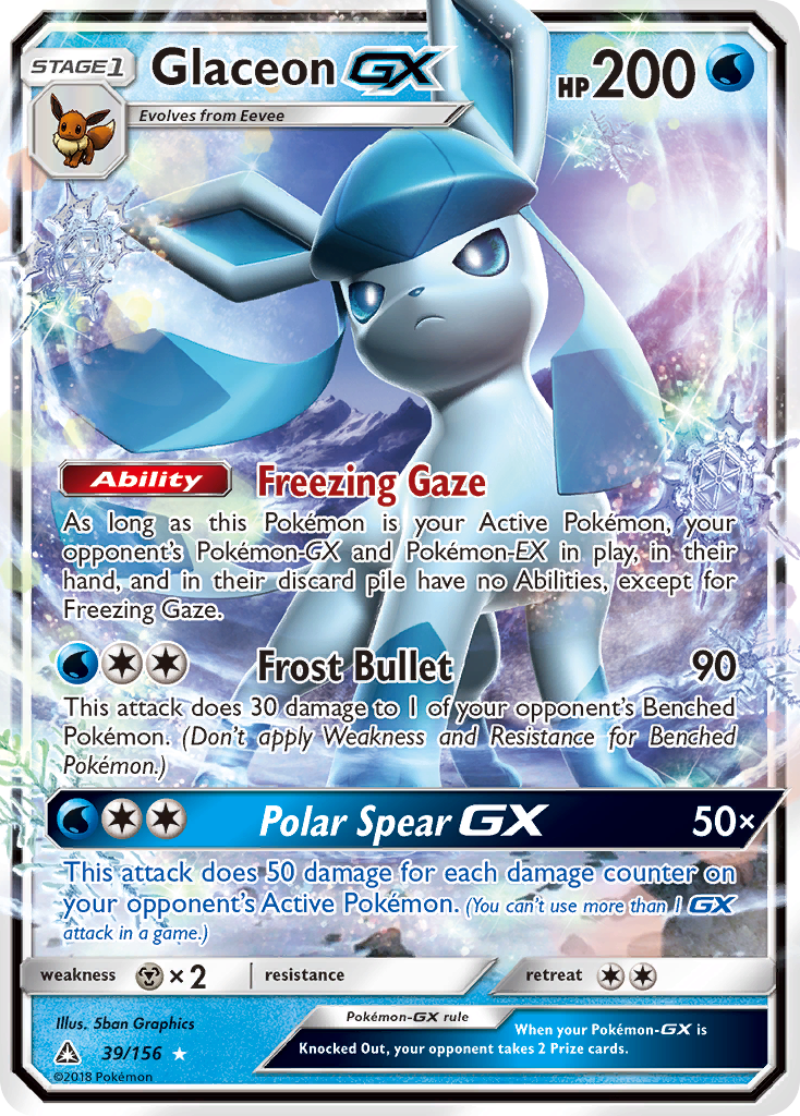 Glaceon GX (39/156) [Sun & Moon: Ultra Prism] | Exor Games Truro
