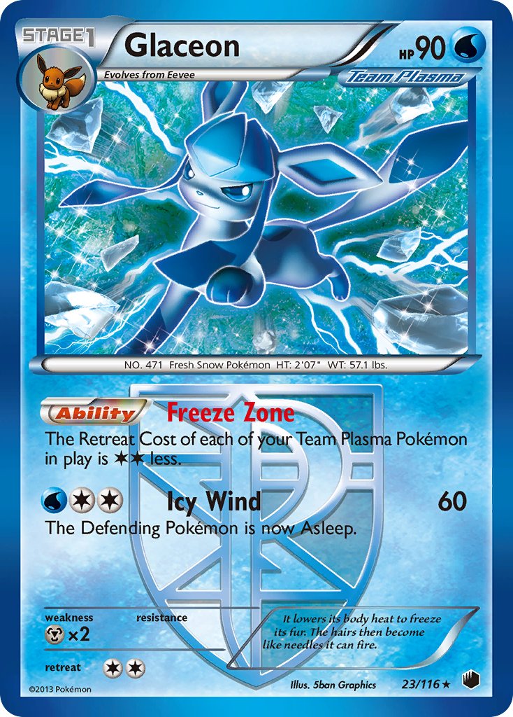 Glaceon (23/116) (Theme Deck Exclusive) [Black & White: Plasma Freeze] | Exor Games Truro