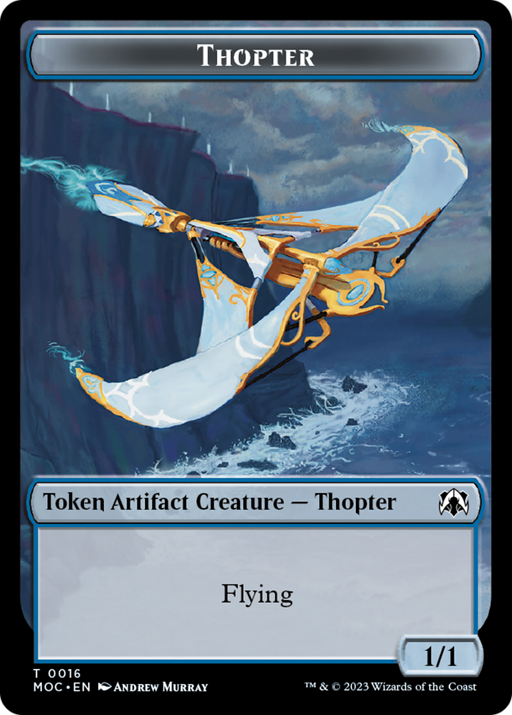 Thopter // Gold Double-Sided Token [March of the Machine Commander Tokens] | Exor Games Truro