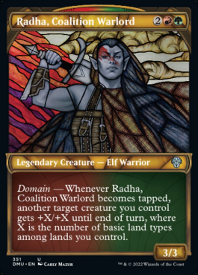 Radha, Coalition Warlord (Showcase Textured) [Dominaria United] | Exor Games Truro