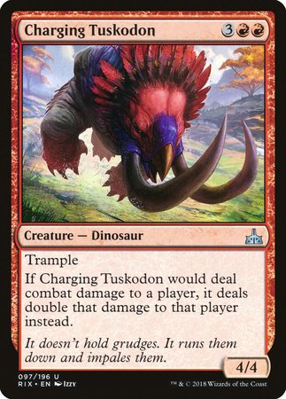 Charging Tuskodon [Rivals of Ixalan] | Exor Games Truro