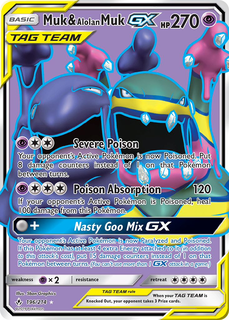 Muk & Alolan Muk GX (196/214) [Sun & Moon: Unbroken Bonds] | Exor Games Truro