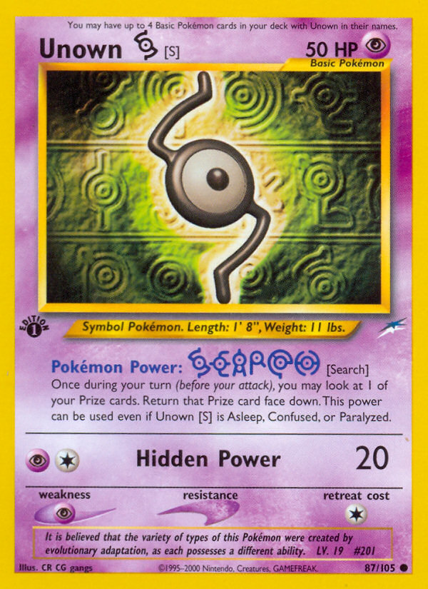 Unown [S] (87/105) [Neo Destiny 1st Edition] | Exor Games Truro