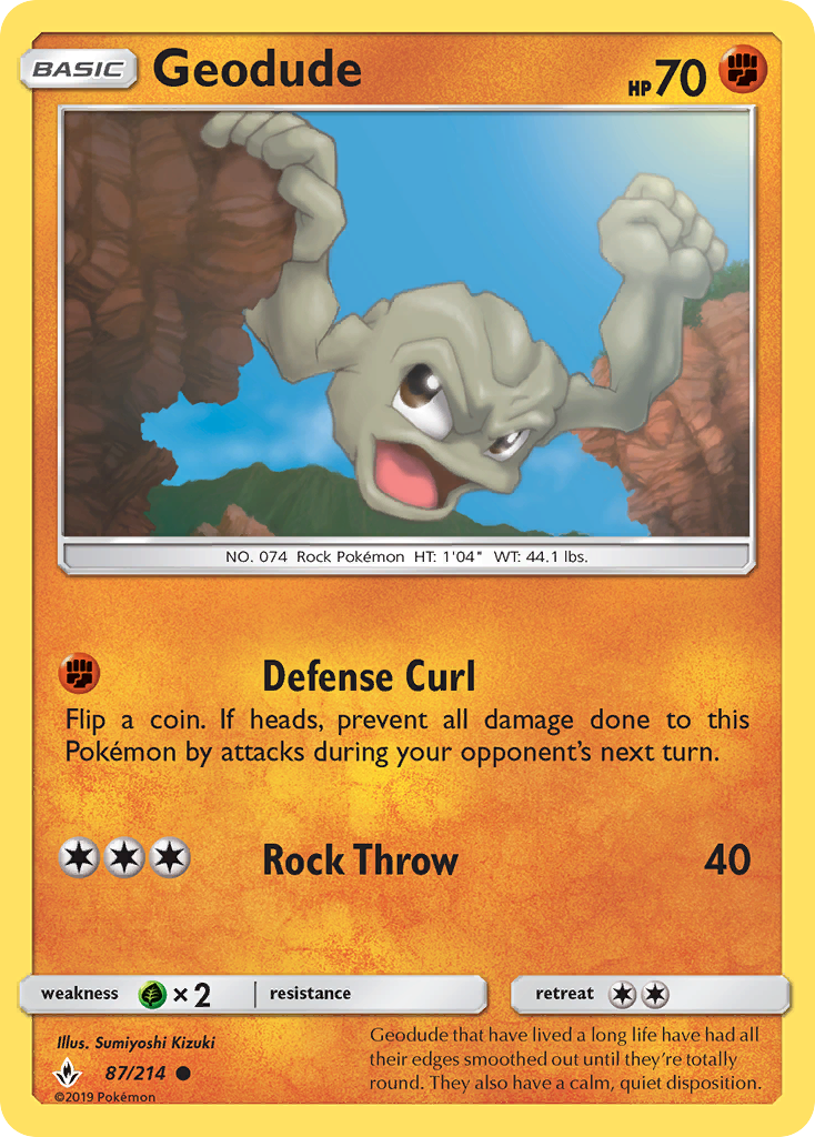 Geodude (87/214) [Sun & Moon: Unbroken Bonds] | Exor Games Truro