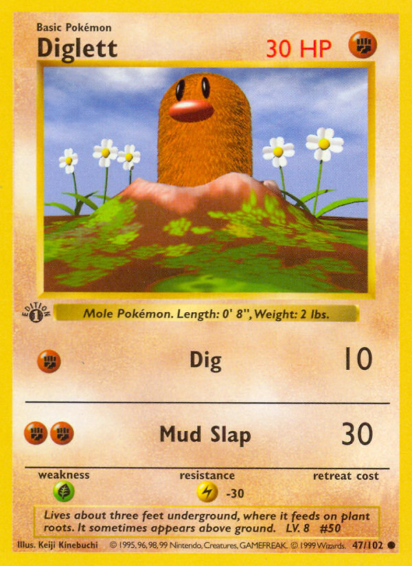 Diglett (47/102) (Shadowless) [Base Set 1st Edition] | Exor Games Truro