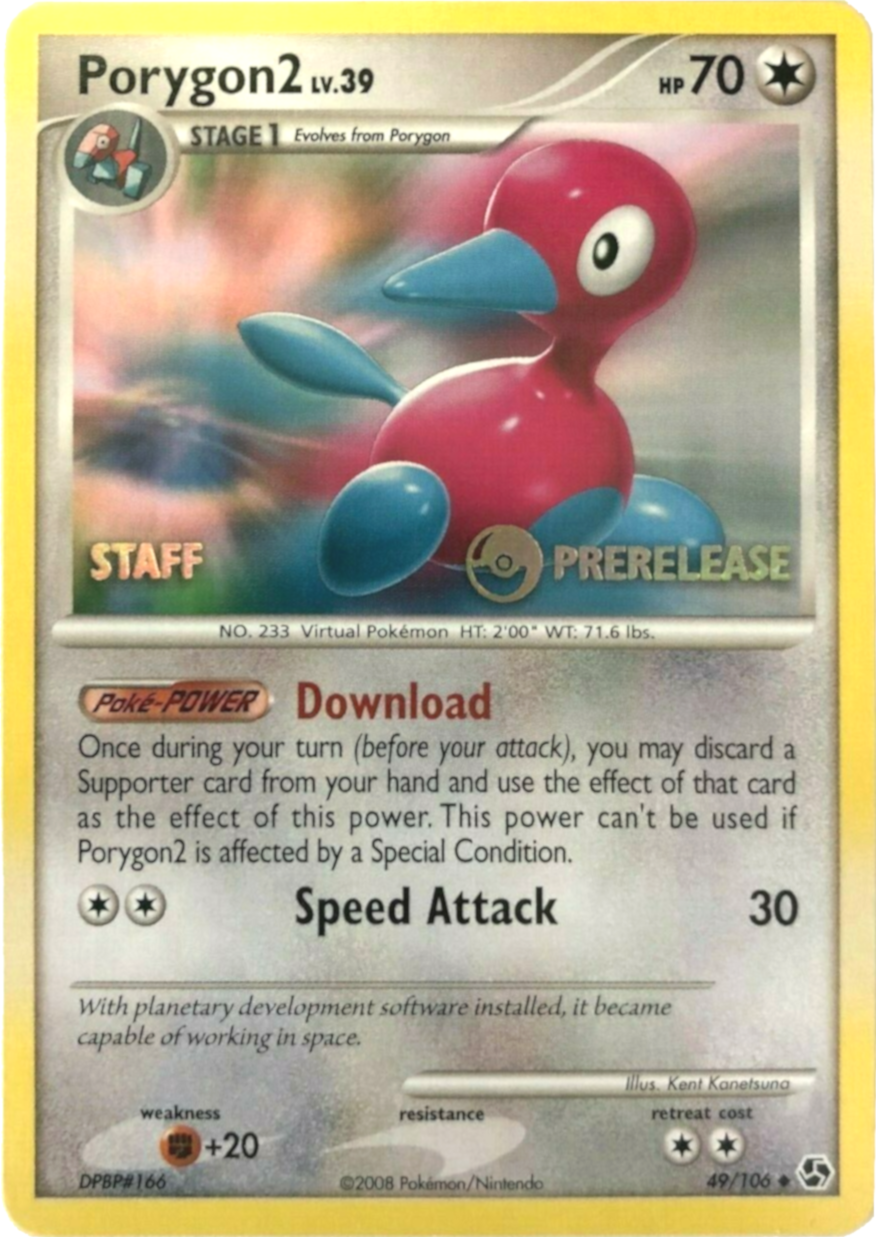 Porygon2 (49/106) (Staff Prerelease Promo) [Diamond & Pearl: Black Star Promos] | Exor Games Truro