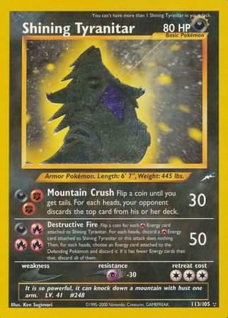 Shining Tyranitar (113/105) [Neo Destiny Unlimited] | Exor Games Truro