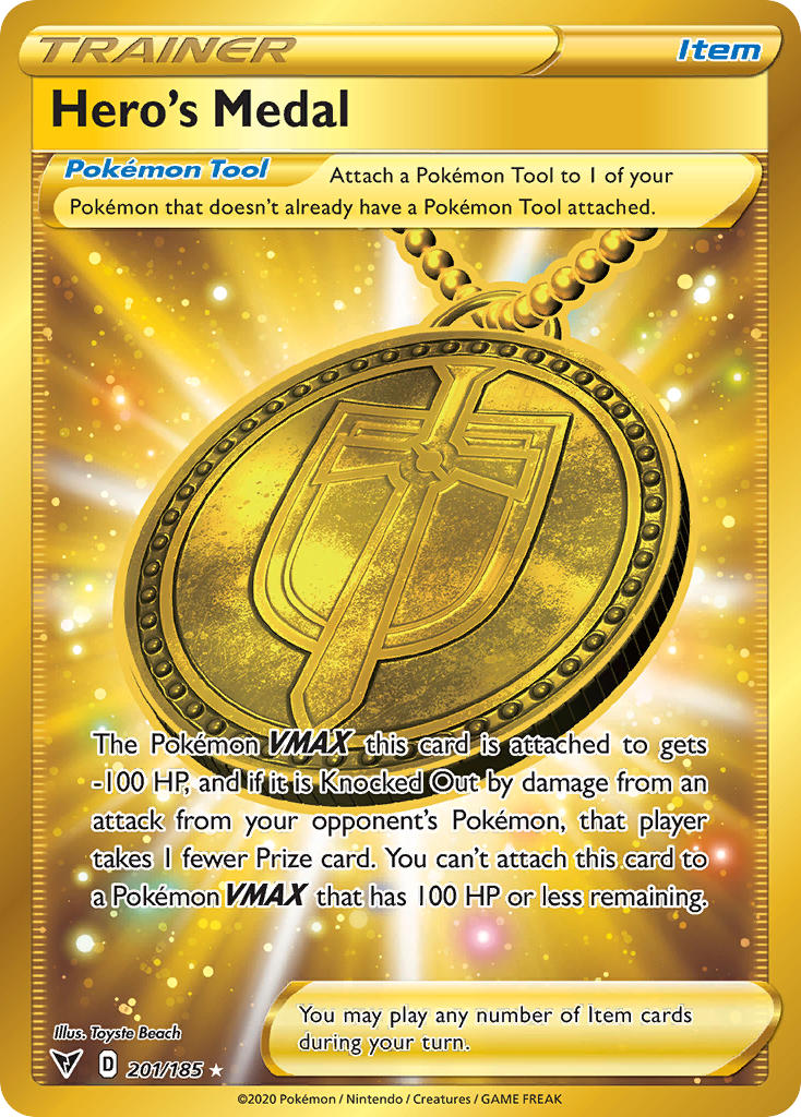 Hero's Medal (201/185) [Sword & Shield: Vivid Voltage] | Exor Games Truro